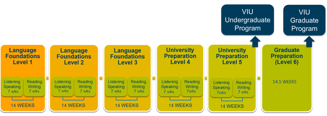 diagram explaining VIU's ELC programs 