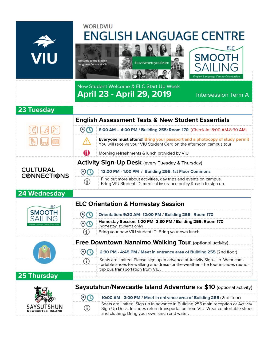 Schedule - Intersession A (2019)