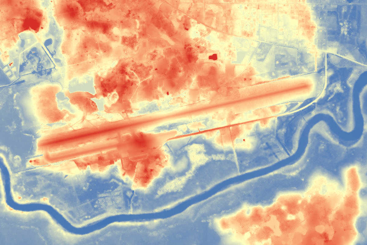 Ground elevation at 1-meter spatial resolution of the Philip Goldson International Airport area, in Ladyville, Belize