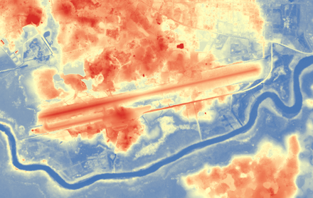 Ground elevation at 1-meter spatial resolution of the Philip Goldson International Airport area, in Ladyville, Belize